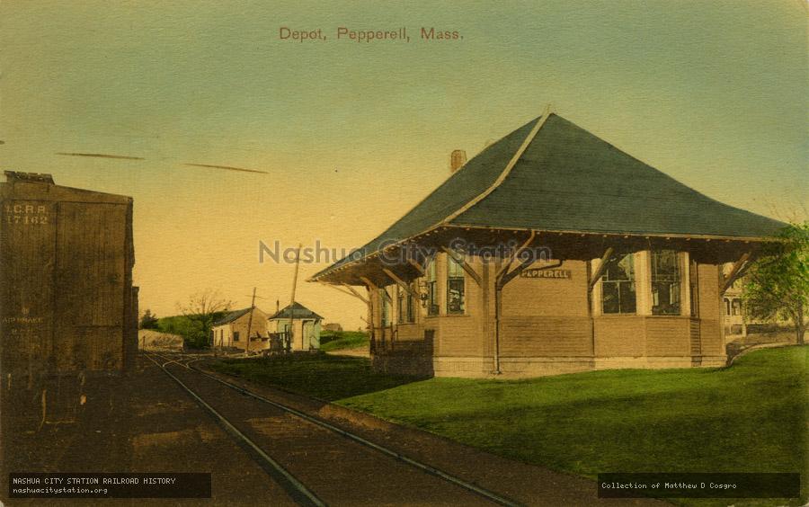 Postcard: Depot, Pepperell, Massachusetts